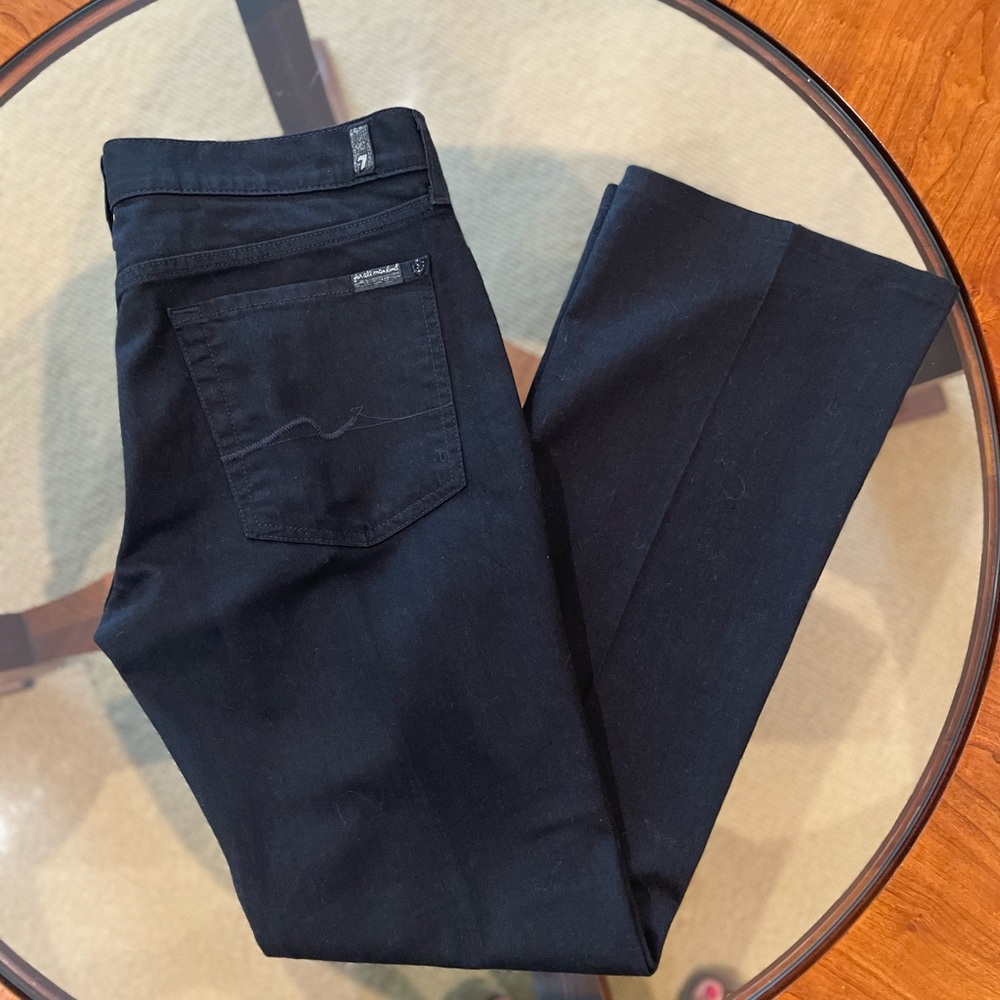 7 For All Mankind Black Bootcut Denim Jeans Size 31